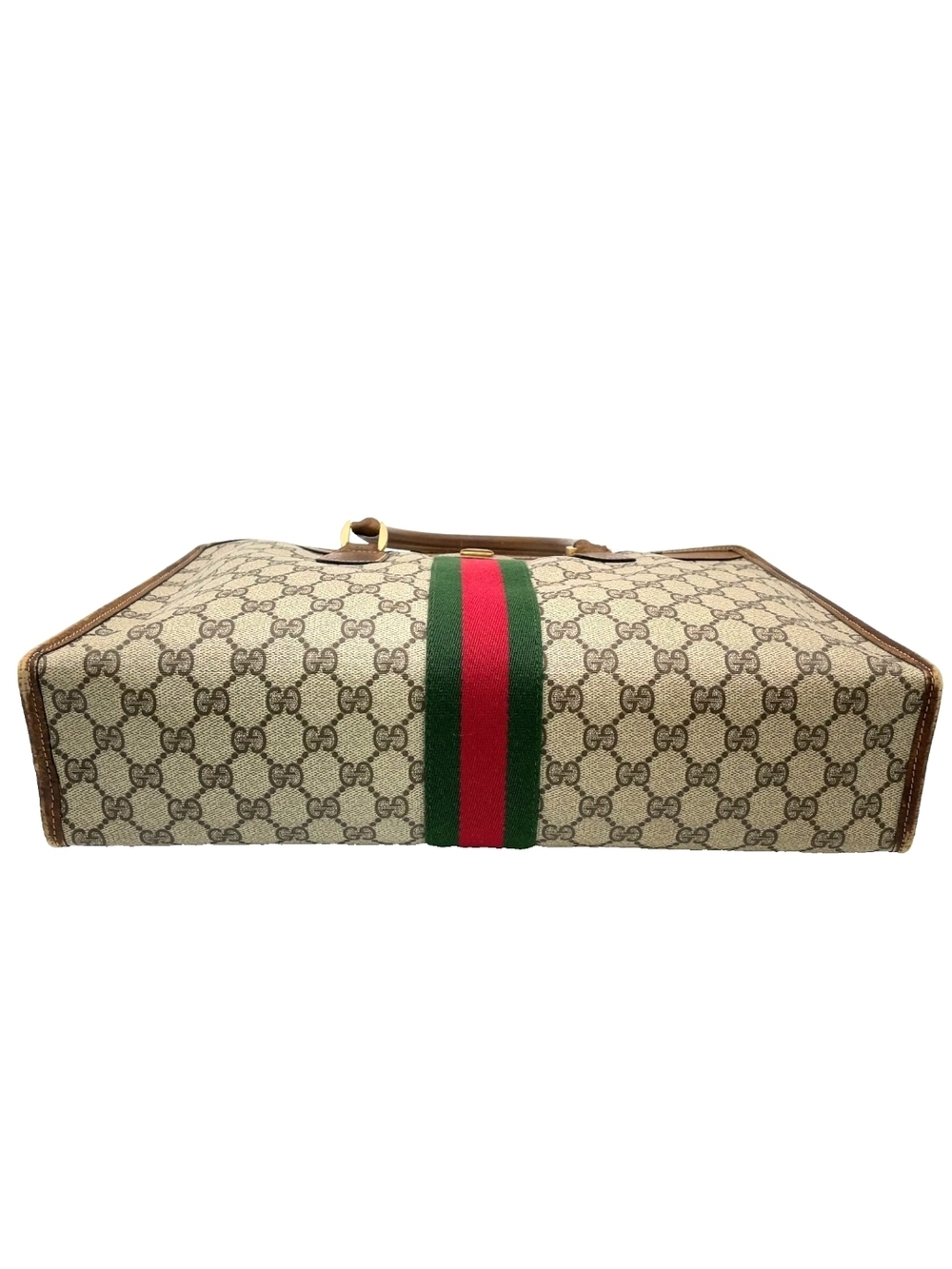 Gucci Brown GG Supreme Tote with Signature Web Stripe - Picture 4 of 16